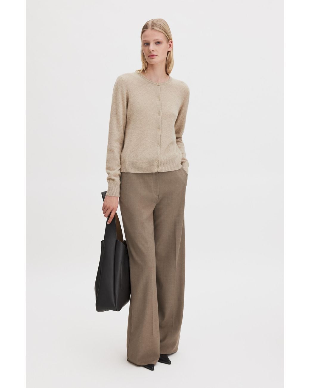 Filippa K Natural Cashmere Crewneck Cardigan