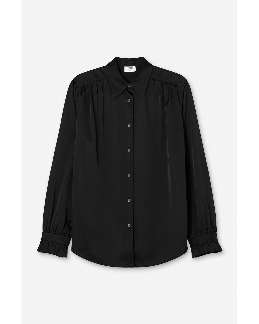 Filippa K Black Gathered Detail Blouse