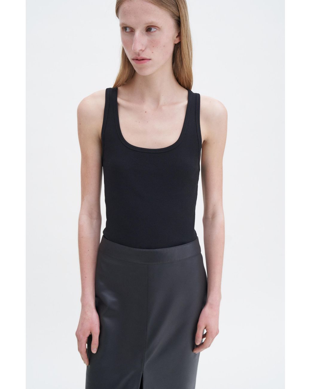 Filippa K Blue Leather Pencil Skirt