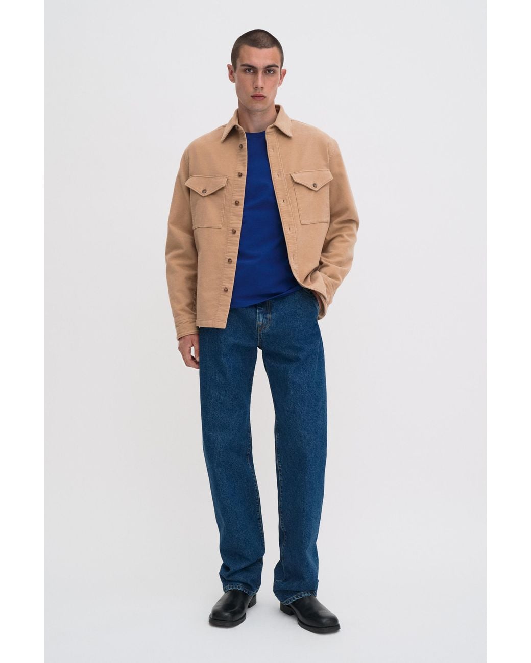 Filippa K Blue Stretch Cotton Tee for men