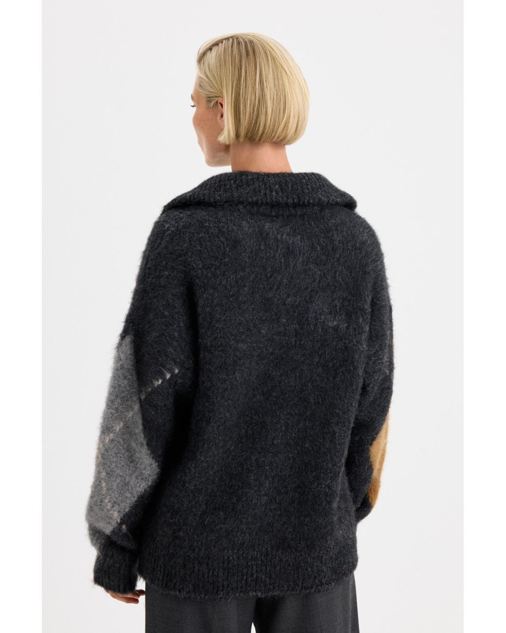 Filippa K Black Alpaca Check Sweater