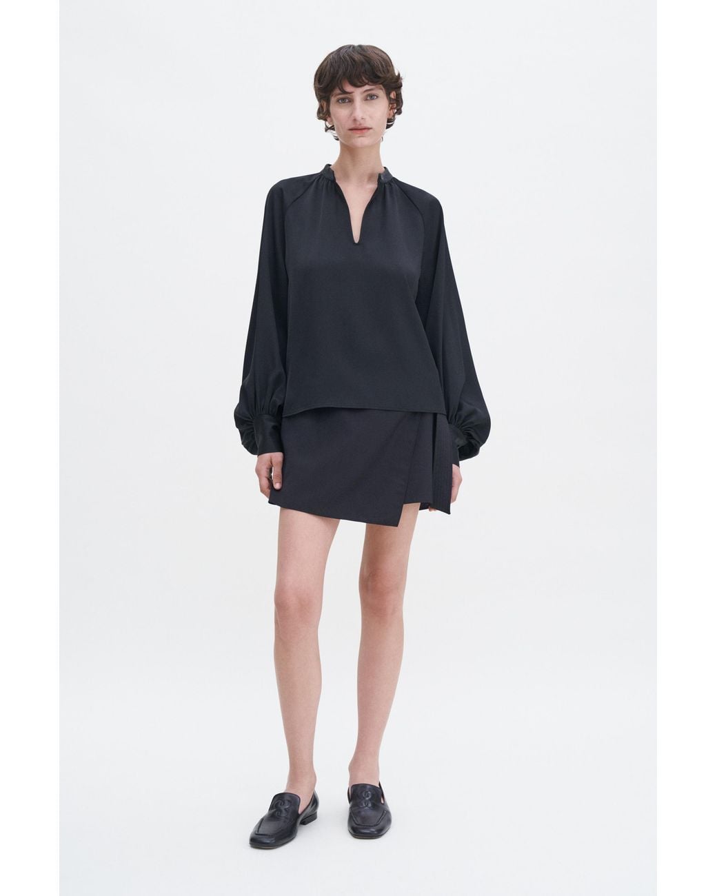 Filippa K Blue Stand Collar Blouse