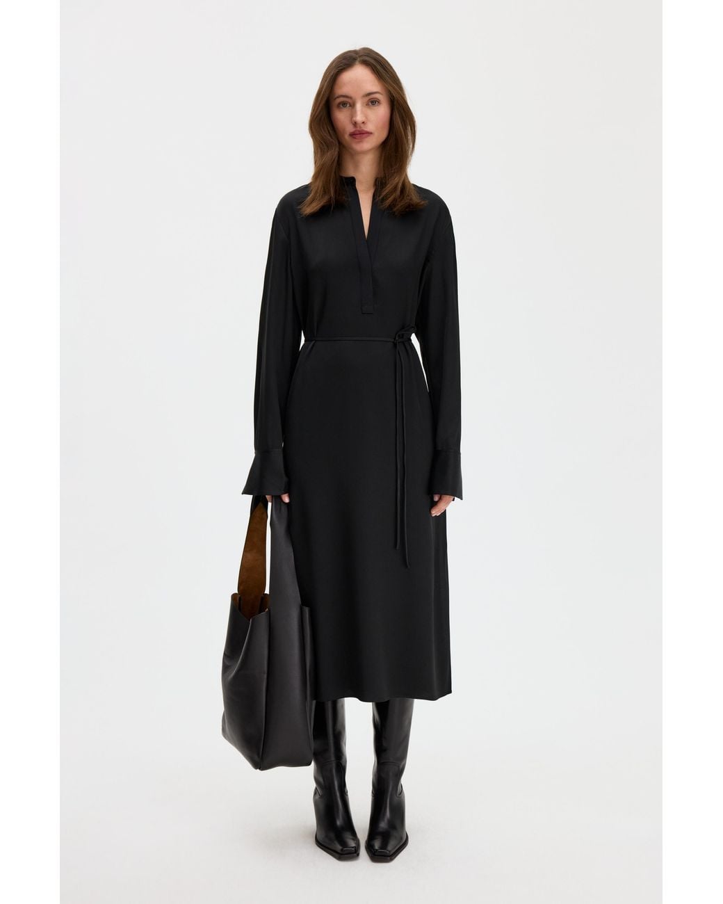 Filippa K Black Half Placket Dress