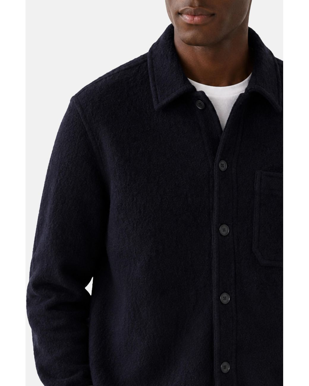 Filippa K Blue Boiled Wool Overshirt for men