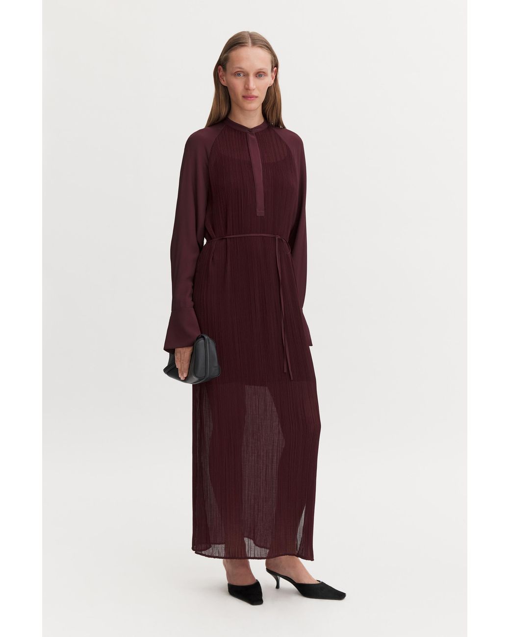 Filippa K Purple Plissé Raglan Dress
