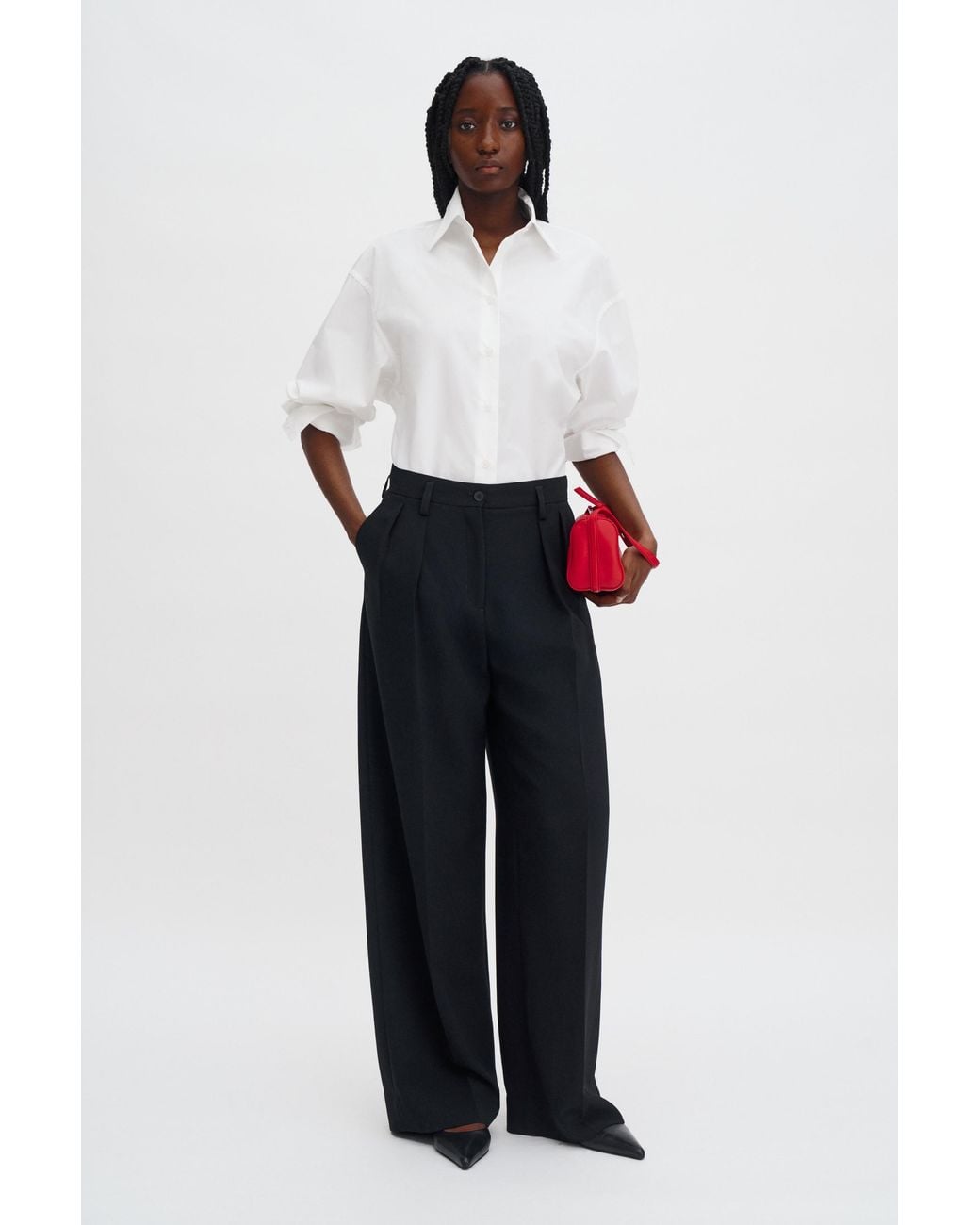 Filippa K White Paloma Draped Trousers