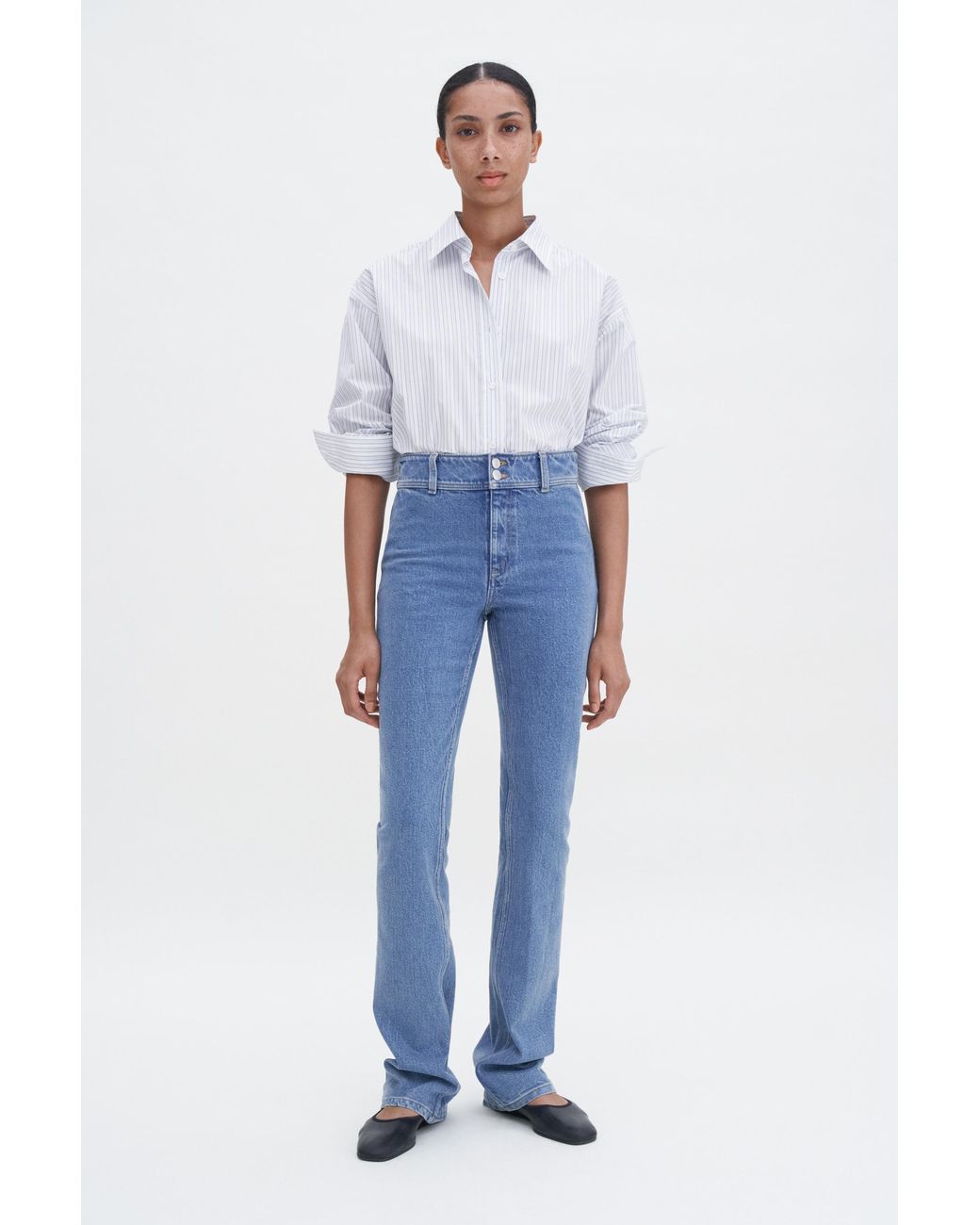 Filippa K Blue 90S Stacked Bootcut Jeans