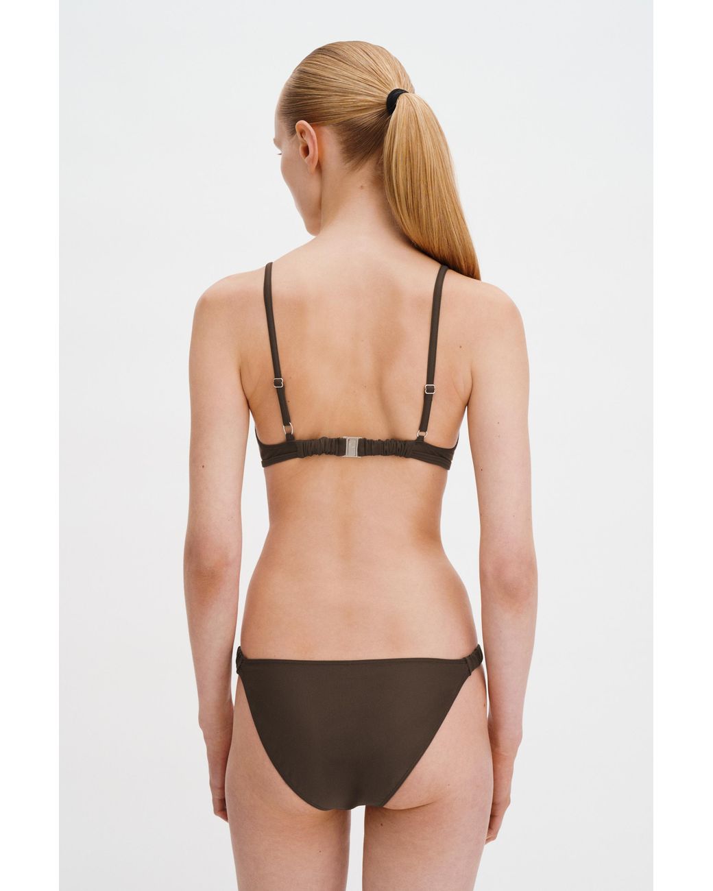 Filippa K White Gathered Back Bikini Top