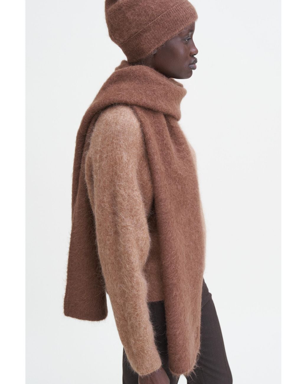 Filippa K Brown Fluffy Scarf