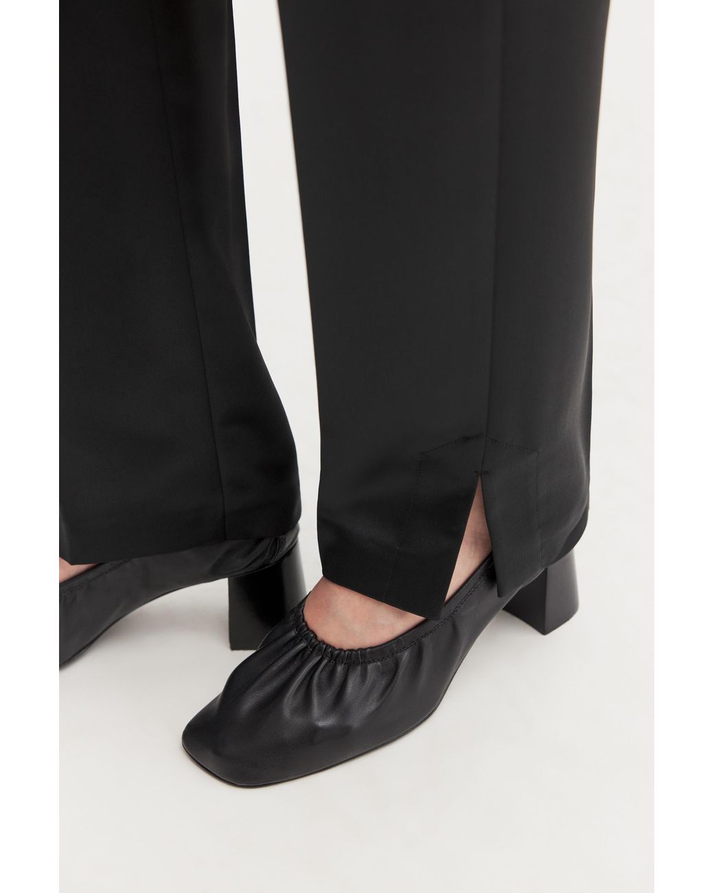 Filippa K Black Slim Slit Satin Trousers
