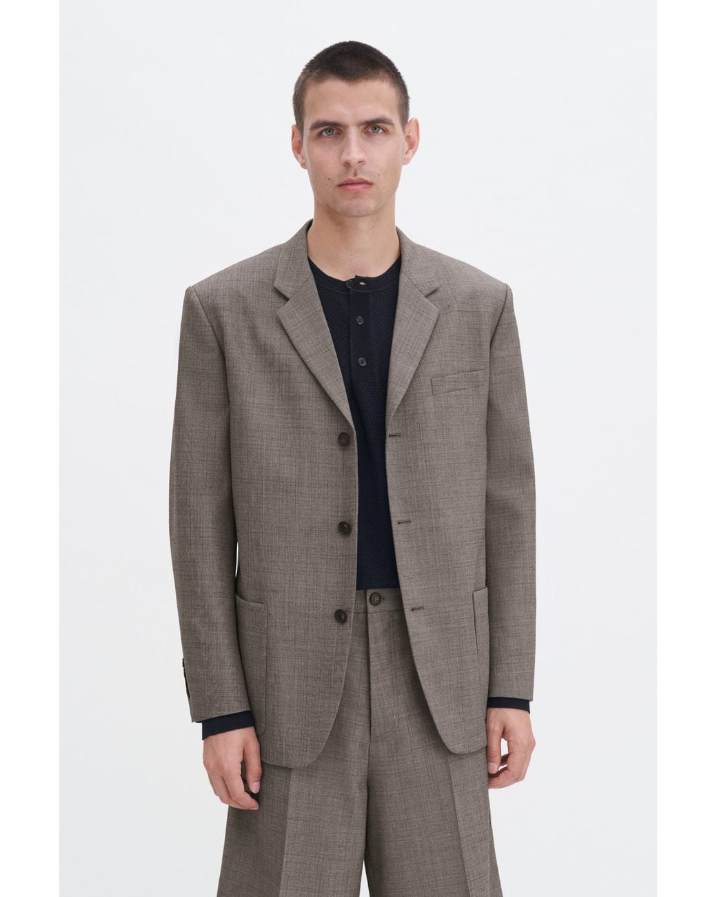 Filippa K Gray Wool Blend Patch Pocket Blazer for men