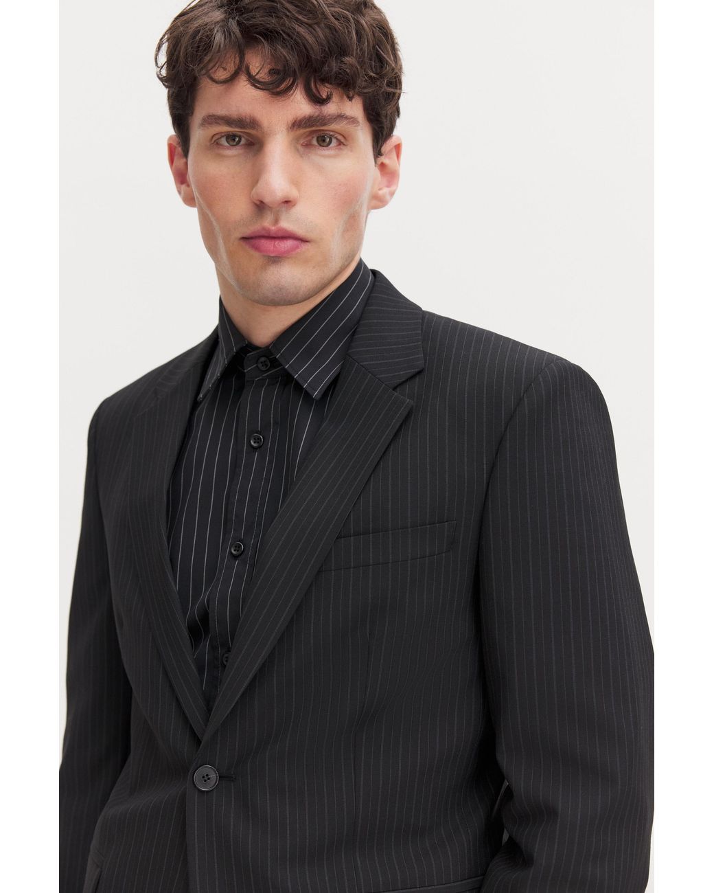 Filippa K Black Slim Pinstripe Blazer for men