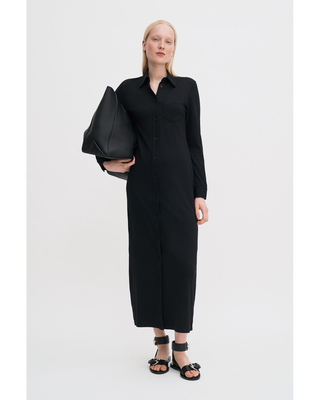 Filippa K Black Jersey Shirt Dress