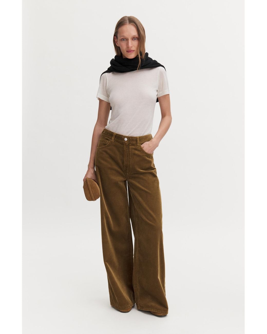 Filippa K Brown Wide Leg Corduroy Trousers