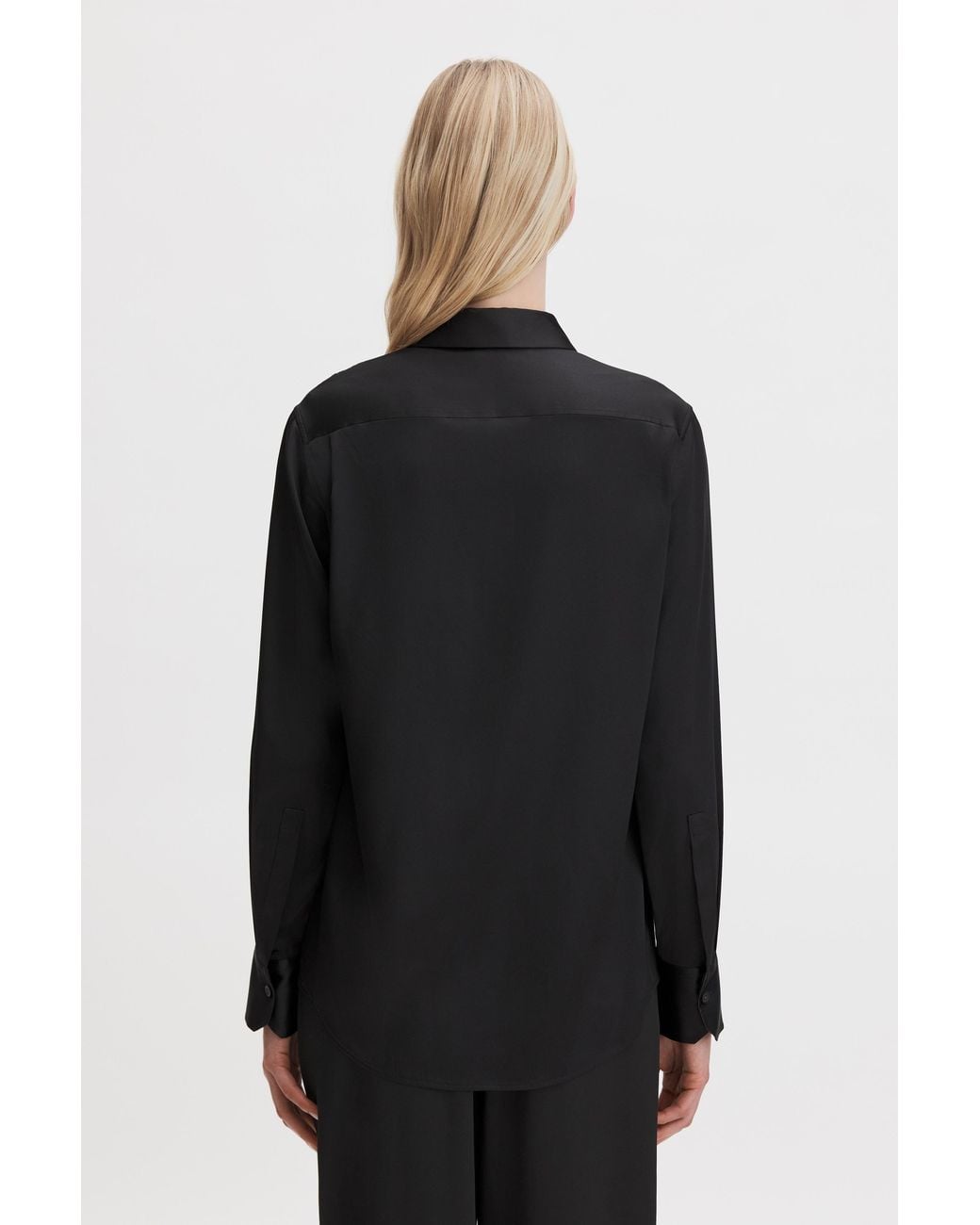 Filippa K Black V-Detail Lace Shirt