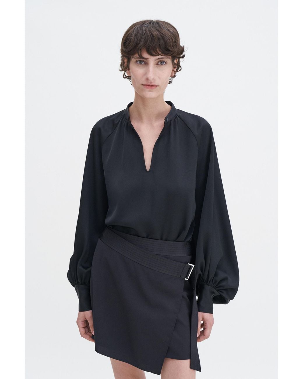 Filippa K Blue Stand Collar Blouse