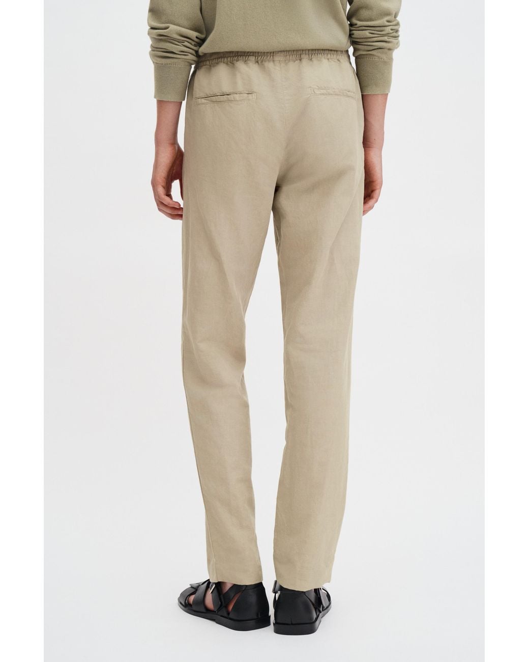 Filippa K Black Theo Linen Trousers for men