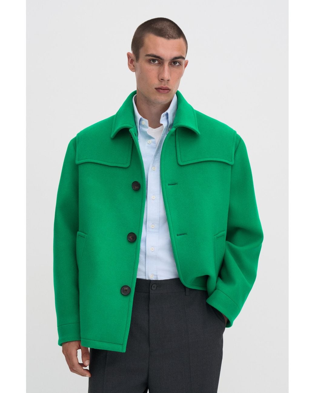 Filippa K Green Wool Donkey Jacket for men