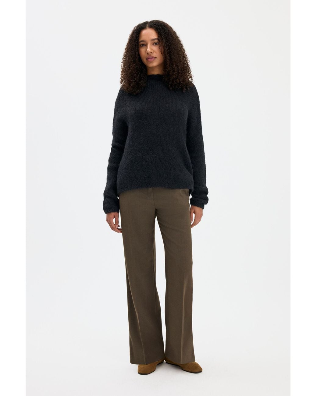 Filippa K Black Alpaca Funnelneck Sweater