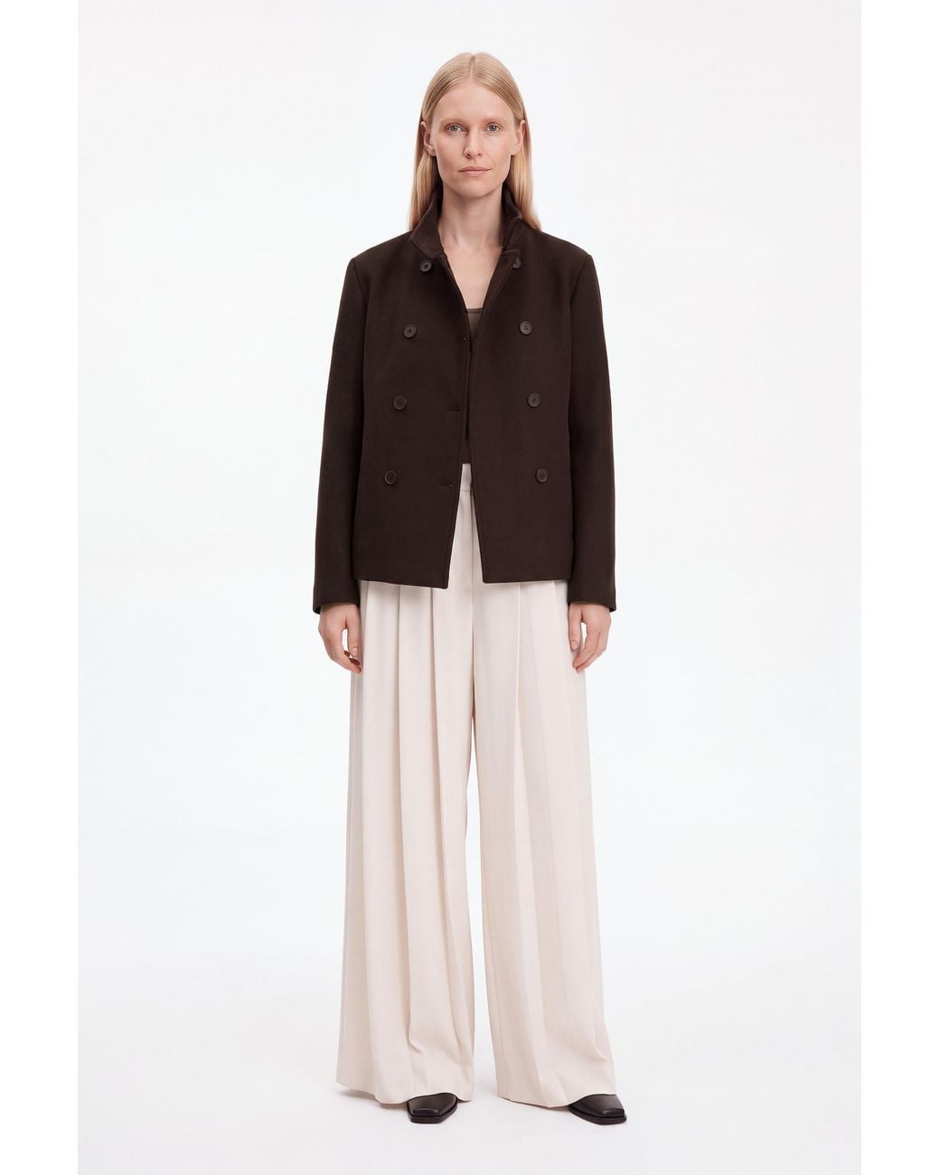 Filippa K Brown Amelia Doublé Peacoat