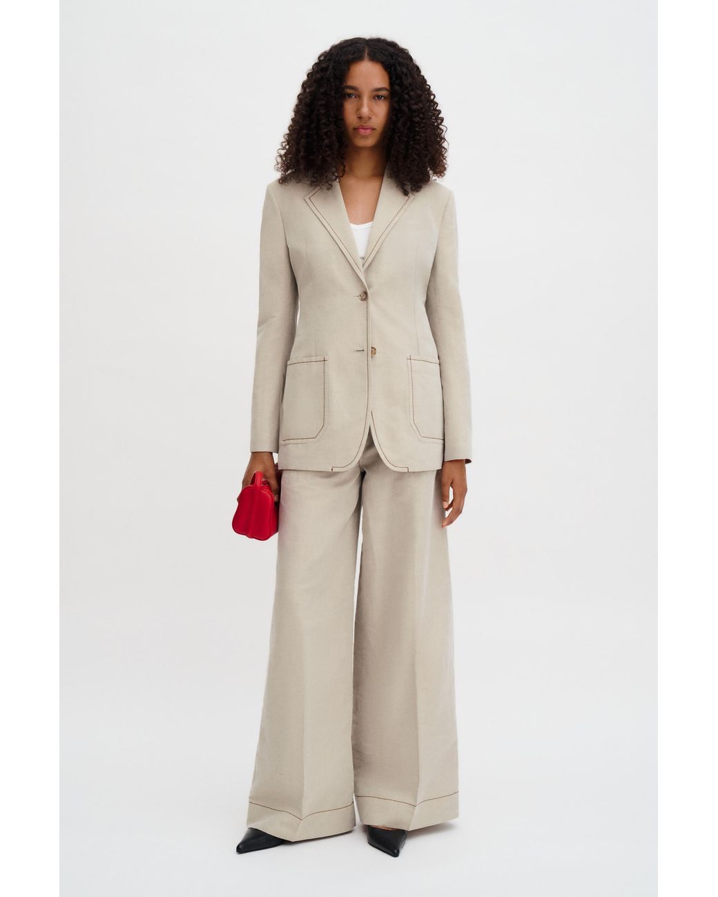 Filippa K Natural Brooke Linen Mariner Blazer