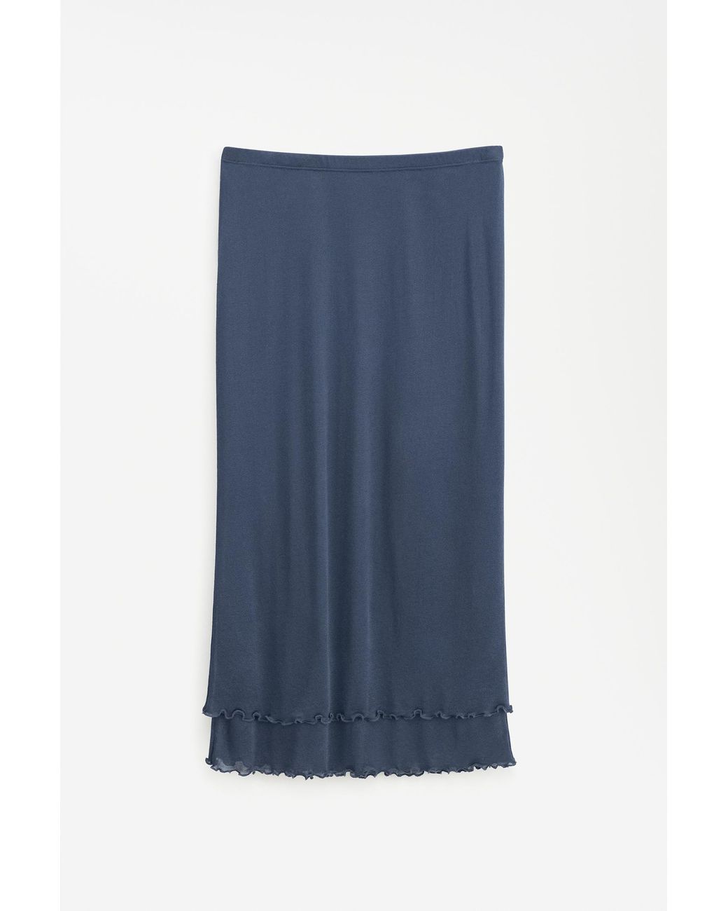Filippa K Blue Layered Frill Crepe Skirt
