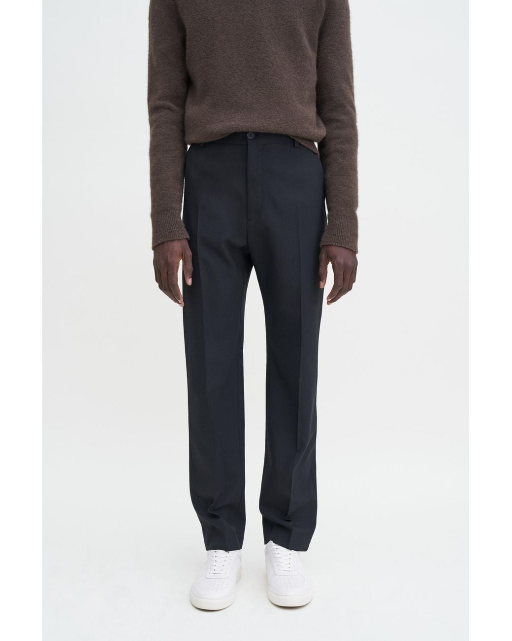Filippa K Black Tapered Tailored Trousers for men