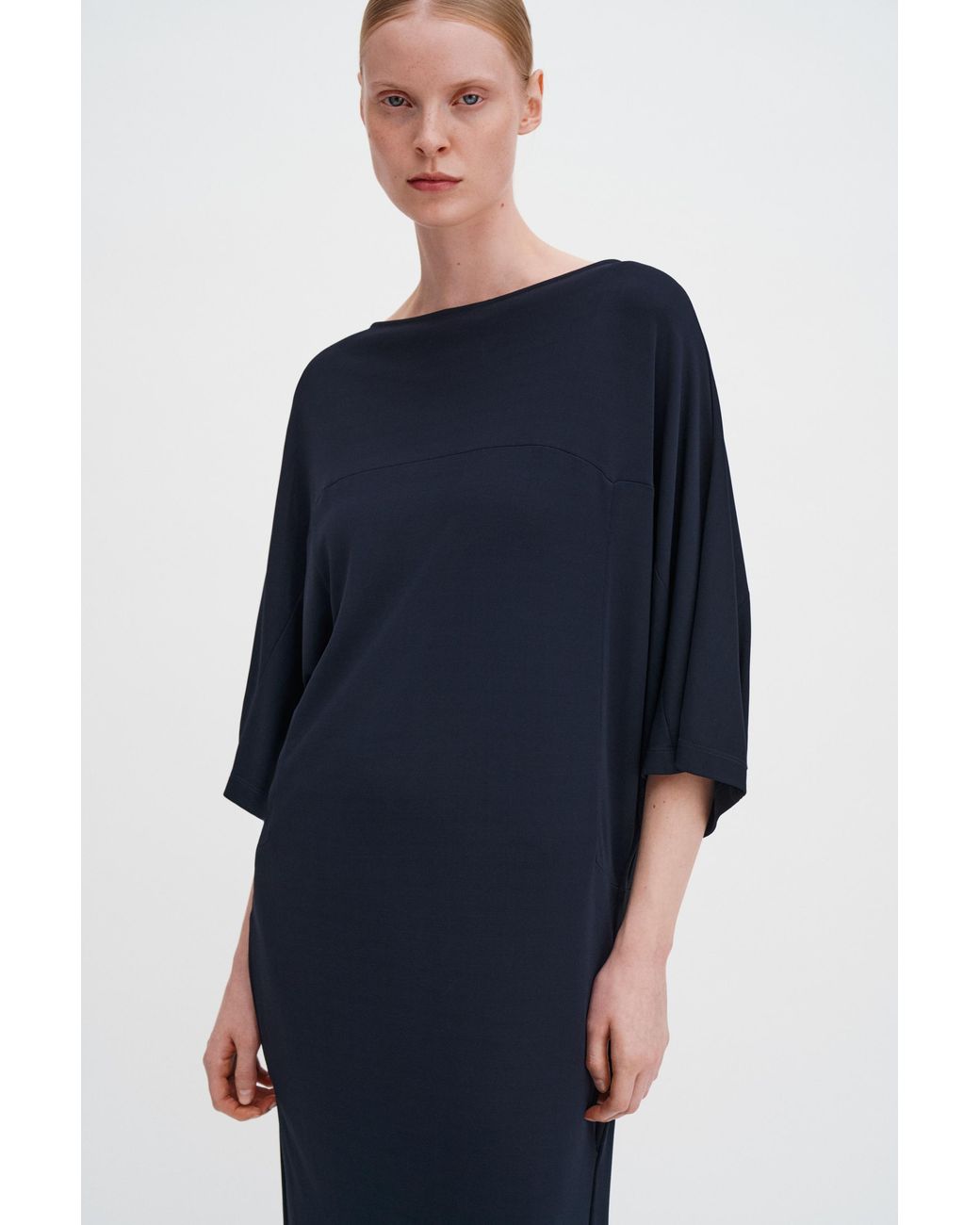 Filippa K Blue Crepe Jersey Batwing Dress