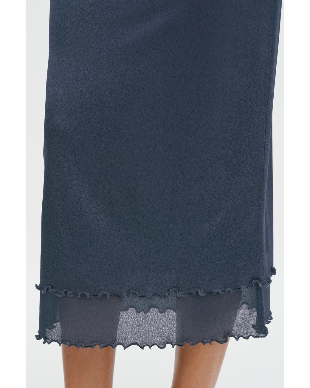 Filippa K Blue Layered Frill Crepe Skirt