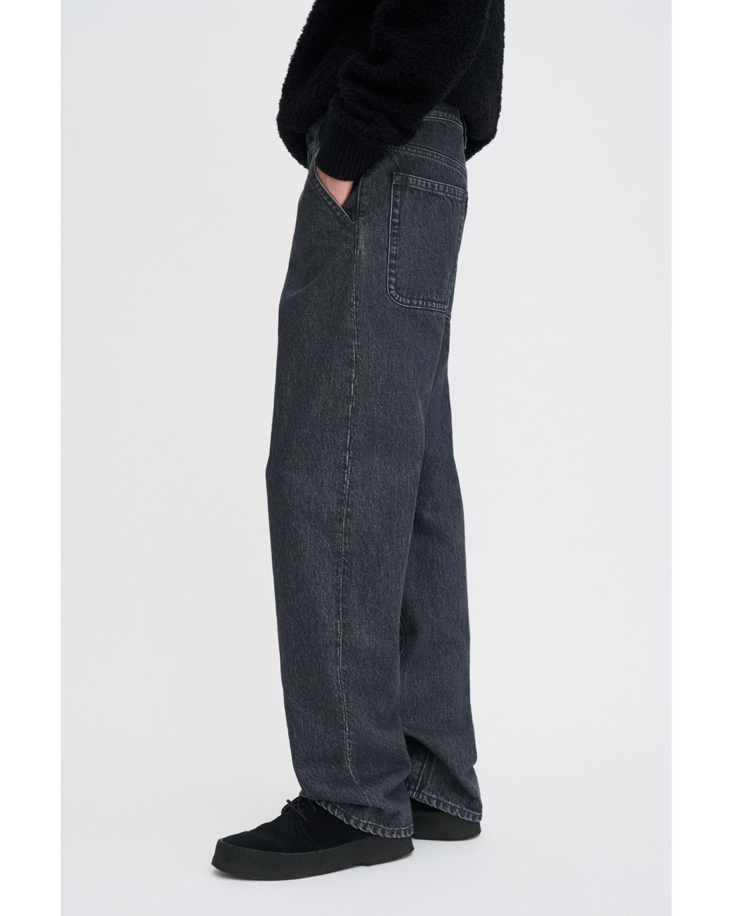 Filippa K Black Denim Work Jeans for men