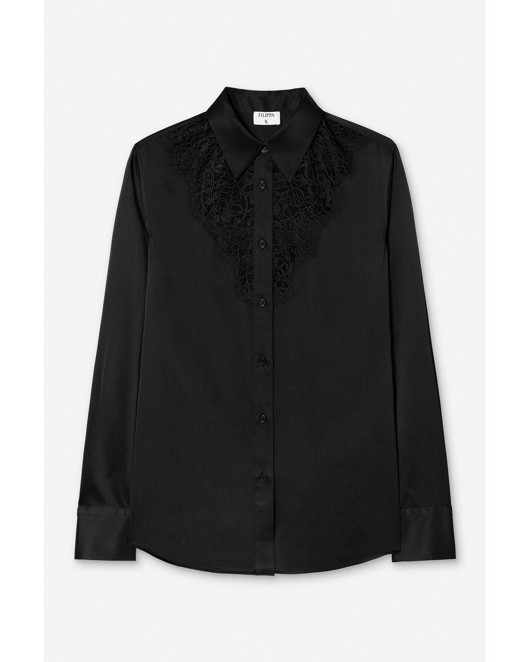 Filippa K Black V-Detail Lace Shirt