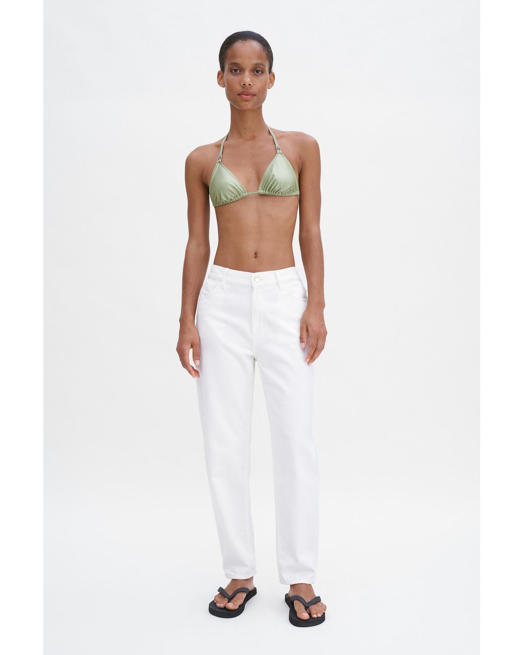 Filippa K White Triangle Bikini Top