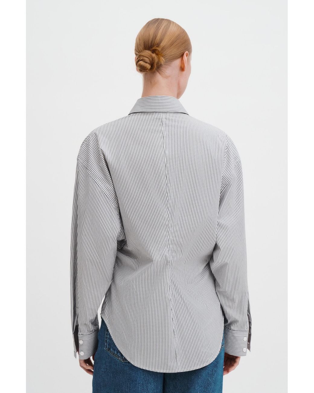 Filippa K Gray Hourglass Microcheck Shirt