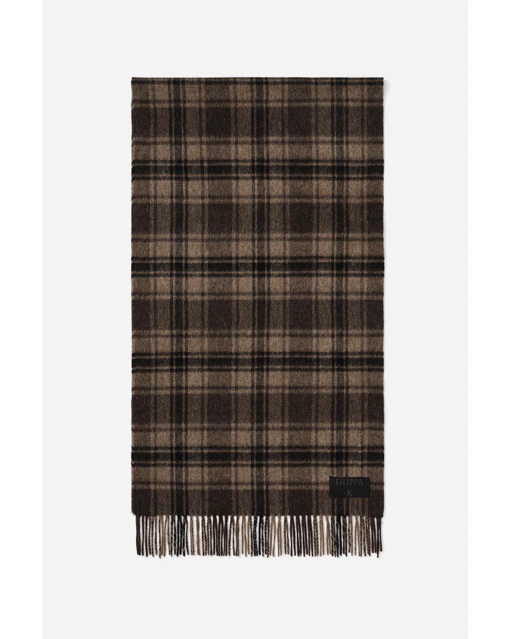Filippa K Black Merino Check Scarf