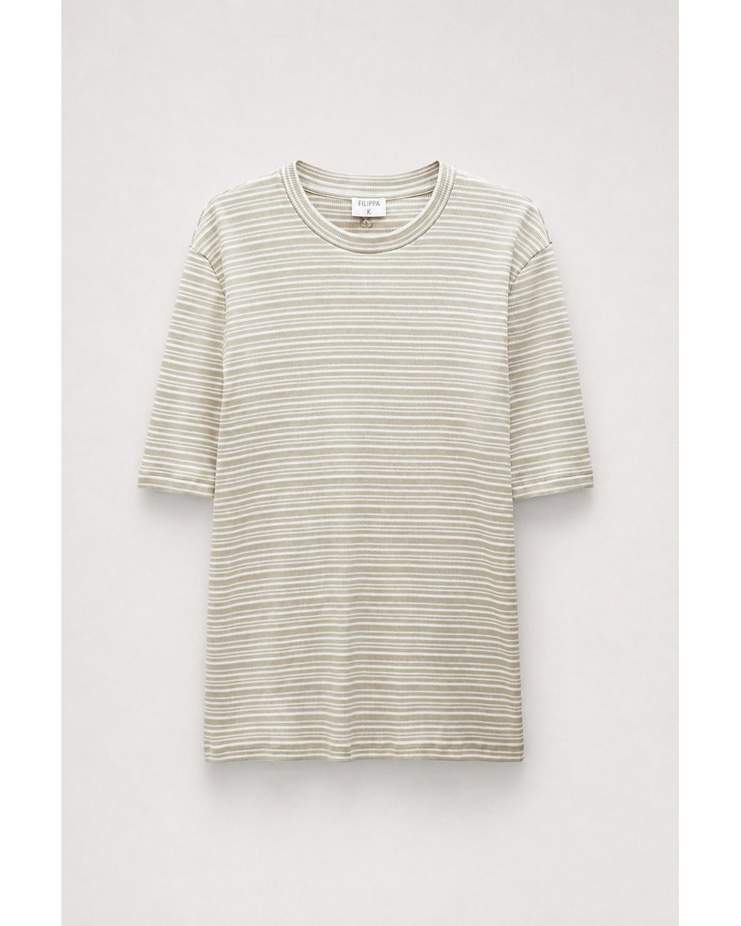 Filippa K White Striped Rib Tee for men