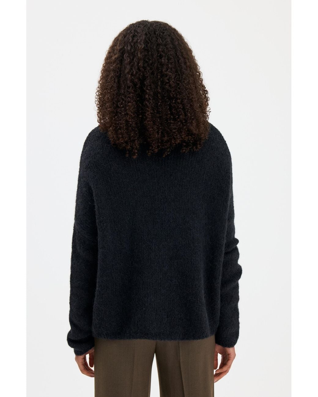 Filippa K Black Alpaca Funnelneck Sweater
