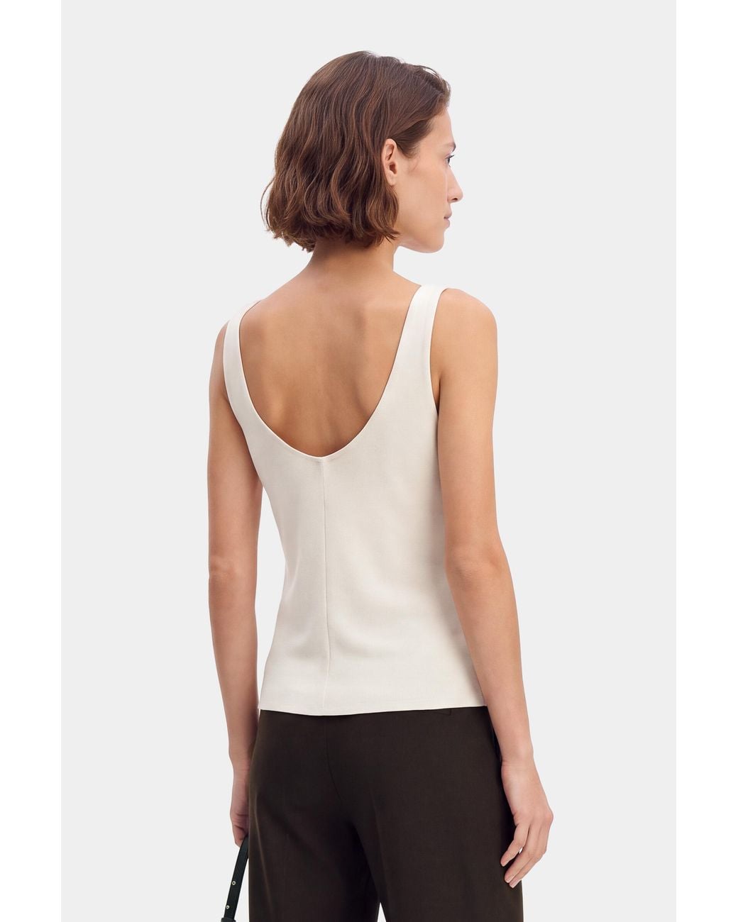 Filippa K White Draped Waterfall Top