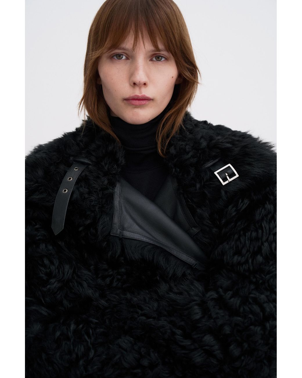 Filippa K Black Reversible Shearling Coat