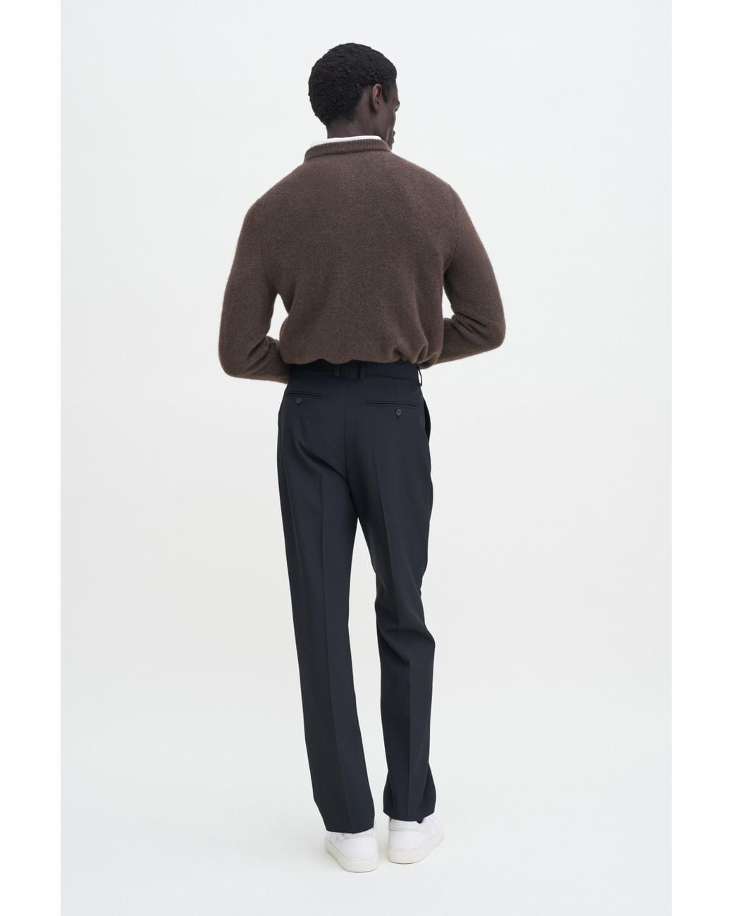 Filippa K Black Tapered Tailored Trousers for men
