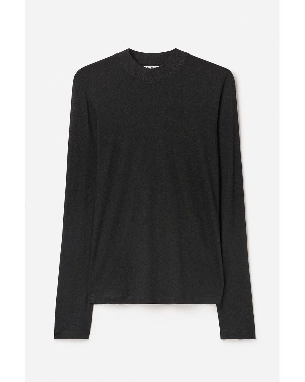 Filippa K Black Lyocell Cashmere Mock Neck Top
