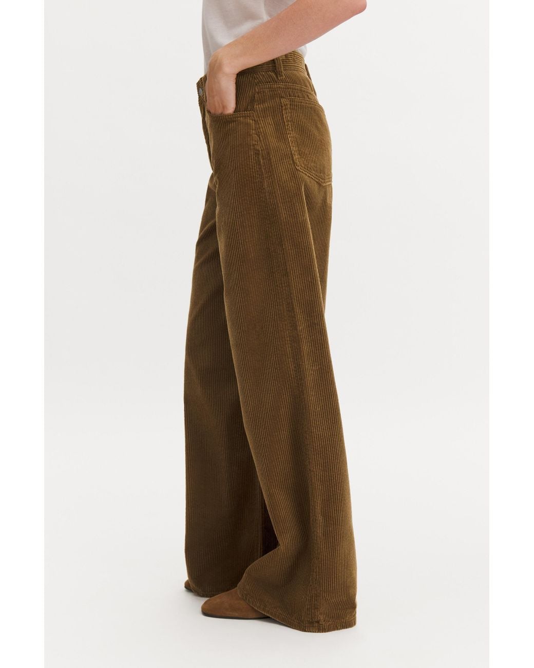 Filippa K Brown Wide Leg Corduroy Trousers