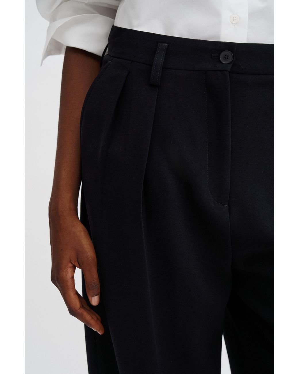 Filippa K White Paloma Draped Trousers