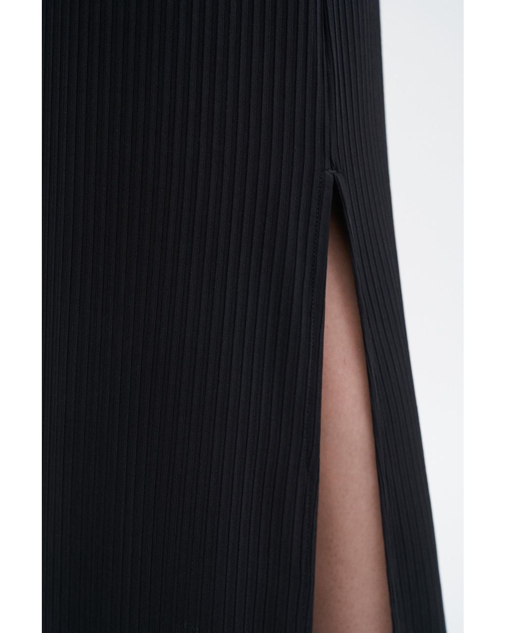 Filippa K Blue Shiny Rib Maxi Skirt