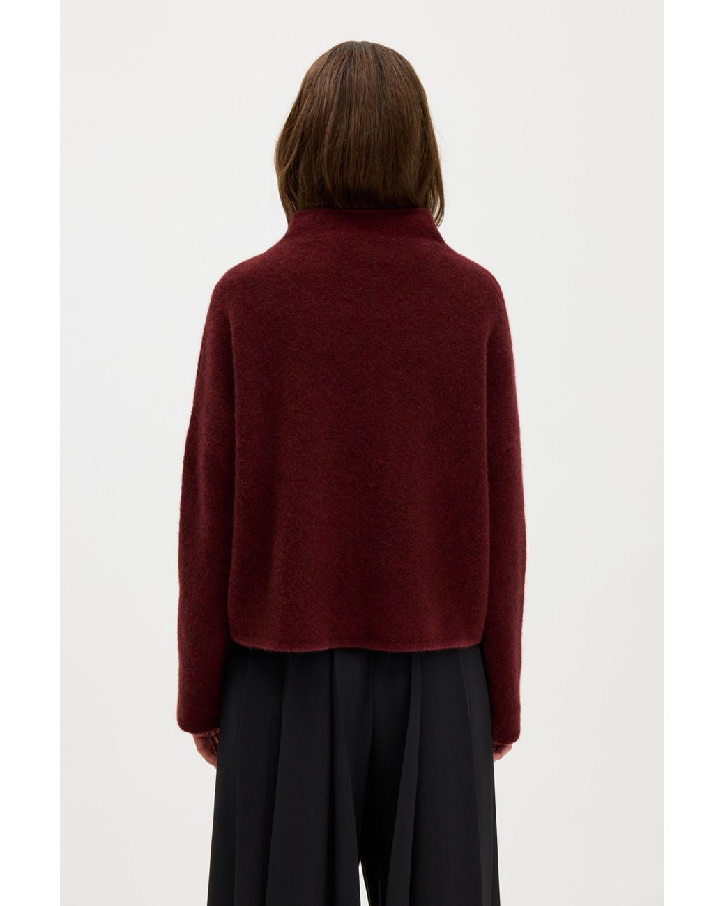 Filippa K Red Mika Yak Funnelneck Sweater