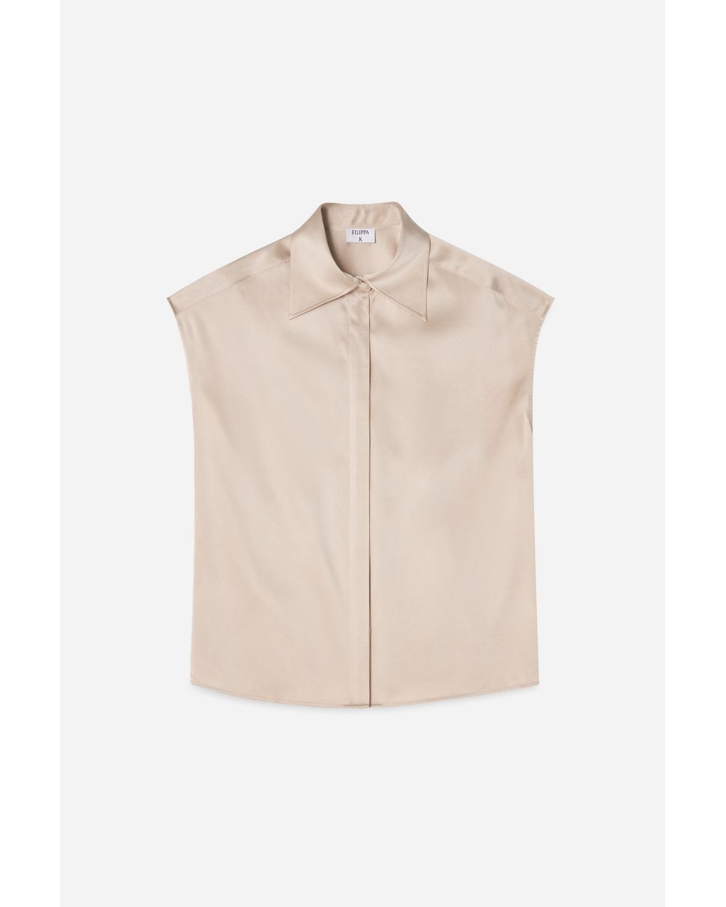 Filippa K Blue Cap Sleeve Silk Blouse
