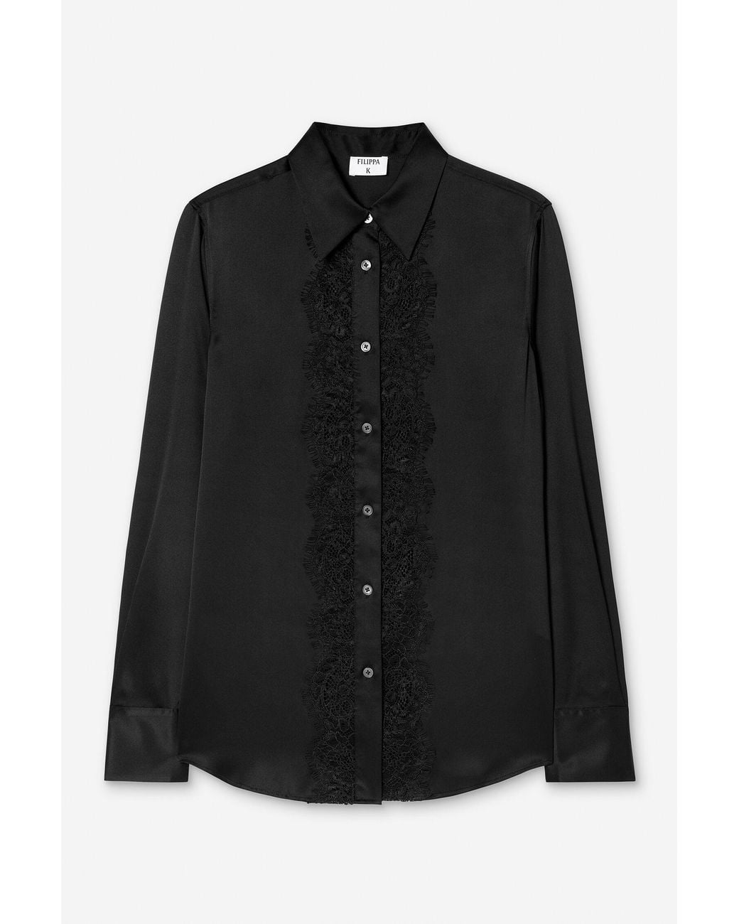Filippa K Black Vertical Lace Detail Shirt