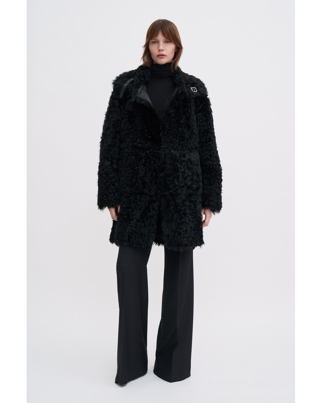 Filippa K Black Reversible Shearling Coat