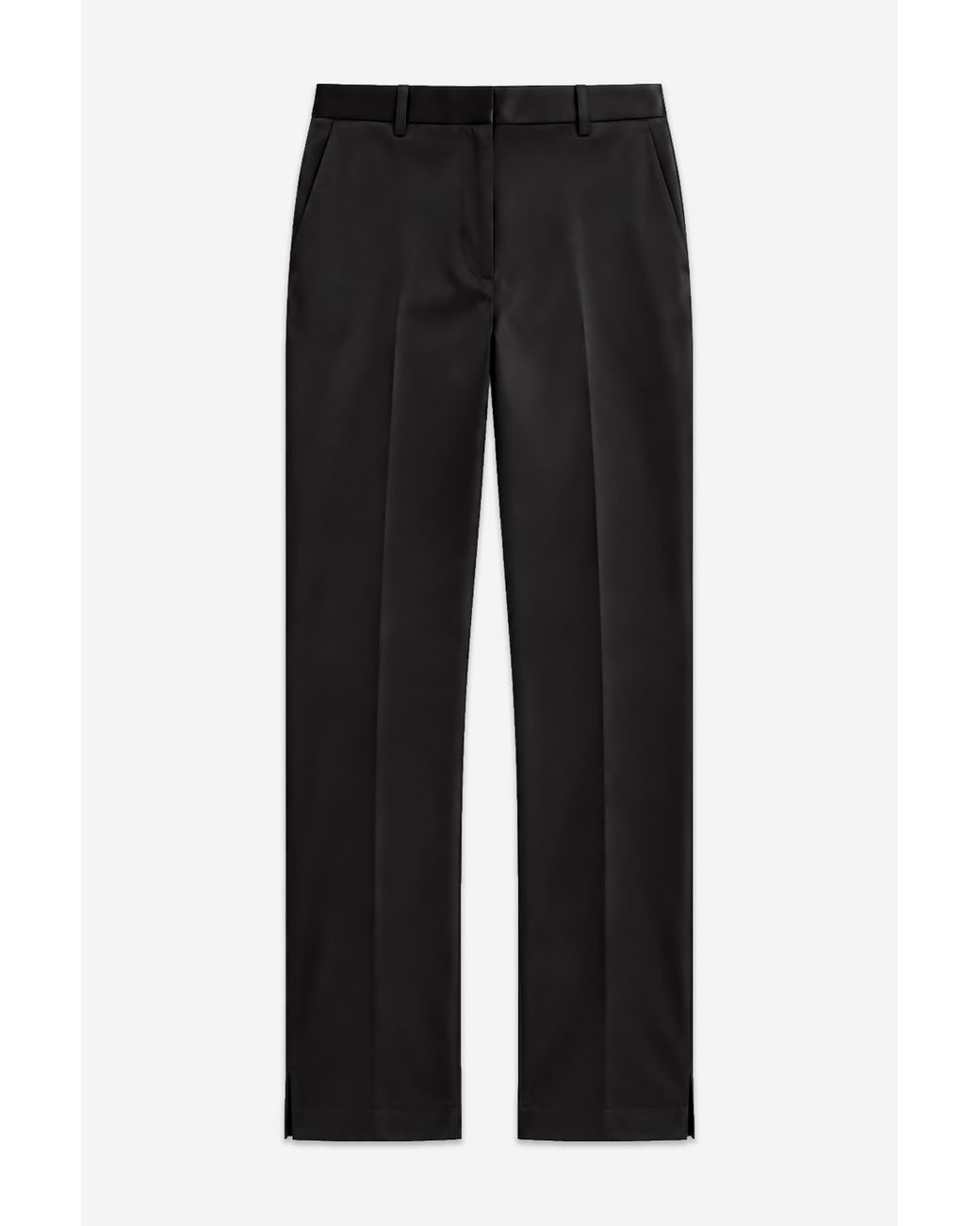 Filippa K Black Slim Slit Satin Trousers