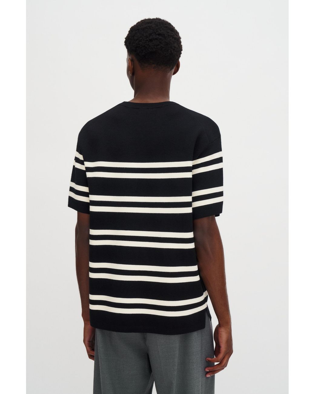Filippa K Black Milano Knit T-Shirt for men
