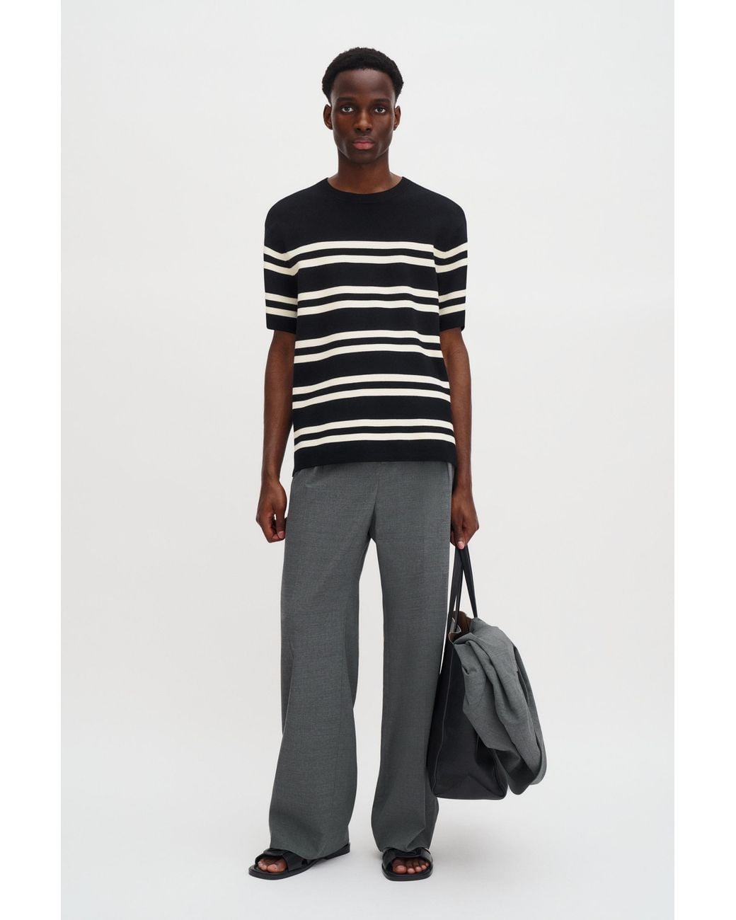 Filippa K Black Milano Knit T-Shirt for men